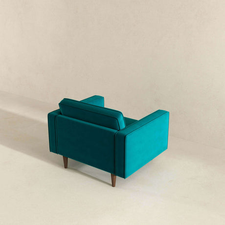Casey Teal Velvet Lounge Chair by Ashcroft Furniture at Eve Furniture