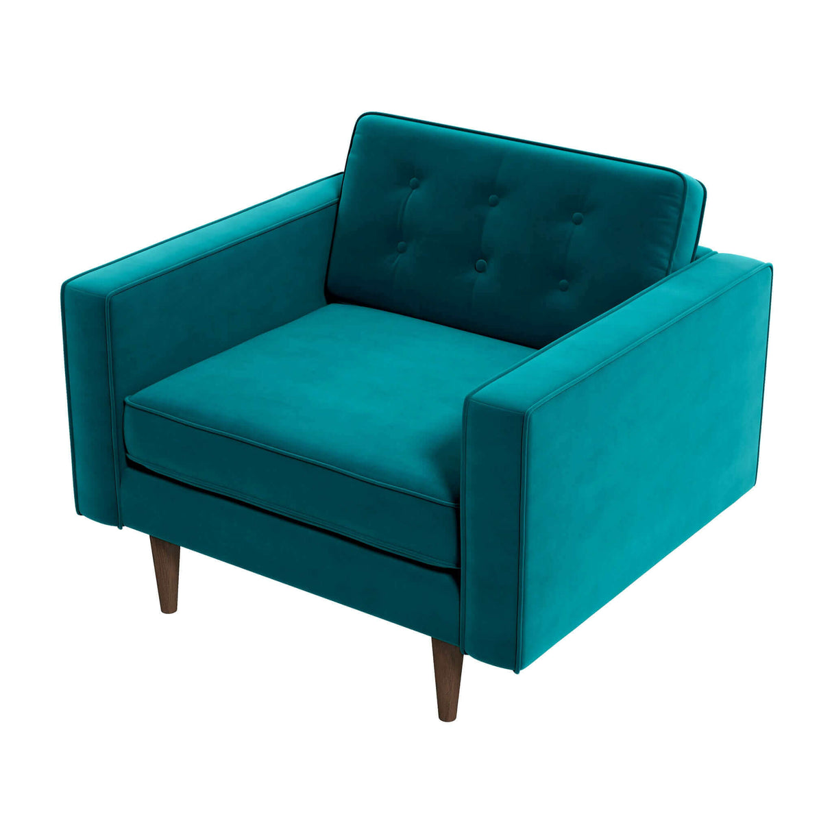 Casey Teal Velvet Lounge Chair by Ashcroft Furniture at Eve Furniture