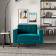 Casey Teal Velvet Lounge Chair by Ashcroft Furniture at Eve Furniture