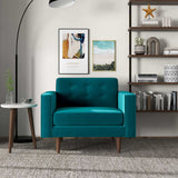 Casey Teal Velvet Lounge Chair by Ashcroft Furniture at Eve Furniture
