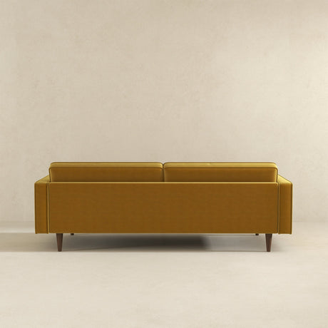 Casey Tufted Back Dark Yellow Velvet Upholstered Sofa by Ashcroft Imports at Eve Furniture