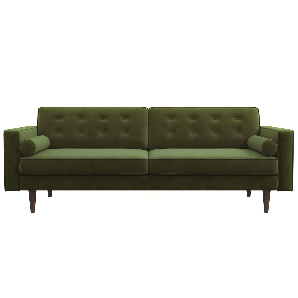 Casey Tufted Back Olive Green Velvet Upholstered Sofa by Ashcroft Furniture at Eve Furniture