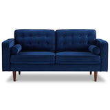 Casey Velvet Loveseat Blue