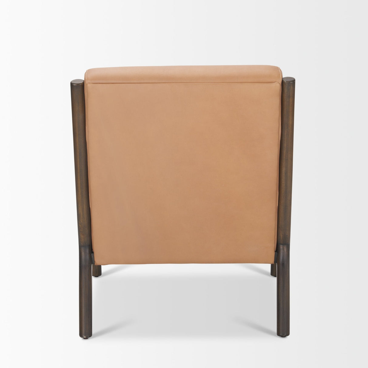 Cashel Accent Chair W/ Dark Brown Wood and Tan Genuine Leather by Mercana at Eve Furniture