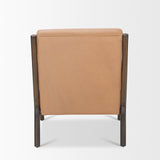 Cashel Accent Chair W/ Dark Brown Wood and Tan Genuine Leather by Mercana at Eve Furniture