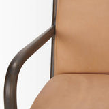 Cashel Accent Chair W/ Dark Brown Wood and Tan Genuine Leather by Mercana at Eve Furniture