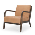 Cashel Accent Chair W/ Dark Brown Wood and Tan Genuine Leather by Mercana at Eve Furniture