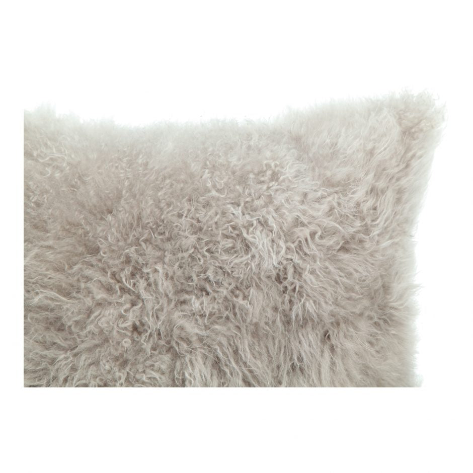 Cashmere Fur Pillow - Light Grey by Moe's Home at Eve Furniture