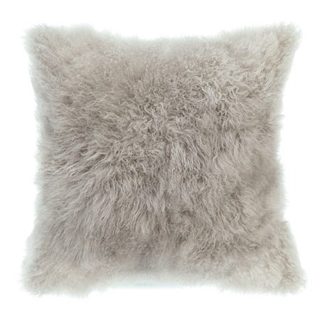 Cashmere Fur Pillow - Light Grey by Moe's Home at Eve Furniture