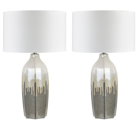 Cashmere Taupe/Cream Table Lamp (Set of 2) by Crestview at Eve Furniture