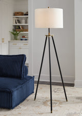 Cashner Black/Gold Finish Floor Lamp