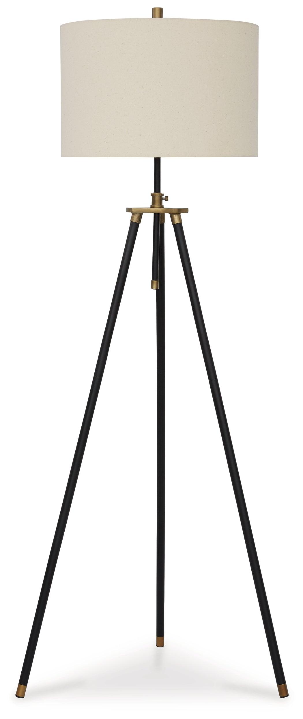 Cashner Black/Gold Finish Floor Lamp by Ashley at Eve Furniture