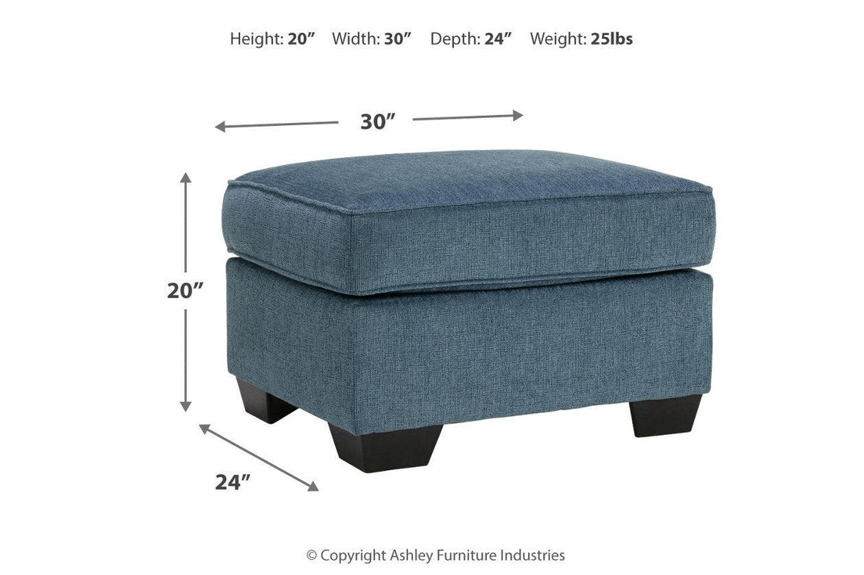 Cashton Blue Chair and Ottoman by Ashley at Eve Furniture