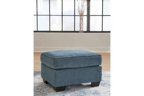Cashton Blue Chair and Ottoman by Ashley at Eve Furniture