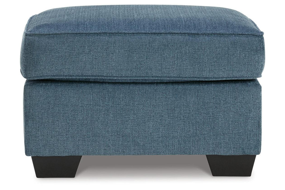 Cashton Blue Chair and Ottoman by Ashley at Eve Furniture