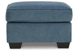 Cashton Blue Chair and Ottoman by Ashley at Eve Furniture