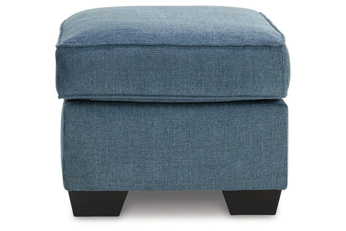 Cashton Blue Chair and Ottoman by Ashley at Eve Furniture