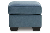 Cashton Blue Chair and Ottoman by Ashley at Eve Furniture
