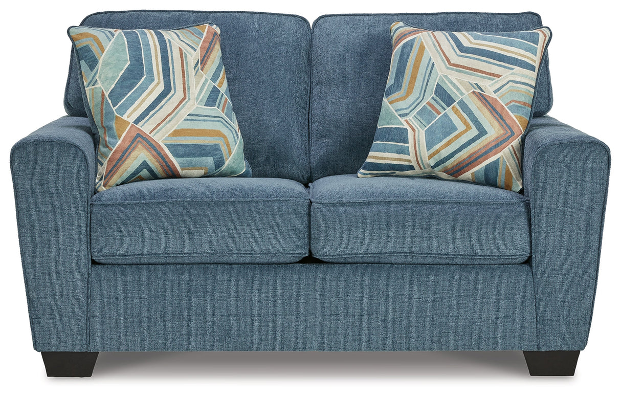 Cashton Blue Loveseat