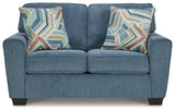 Cashton Blue Loveseat by Ashley at Eve Furniture