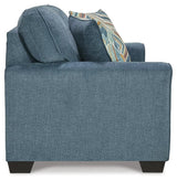Cashton Blue Loveseat by Ashley at Eve Furniture