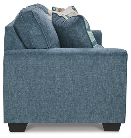 Cashton Blue Queen Sofa Sleeper by Ashley at Eve Furniture