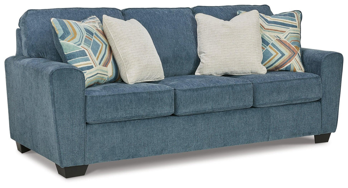 Cashton Blue Sofa by Ashley at Eve Furniture