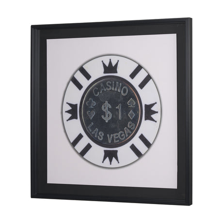 Casino 1 Dollar Vegas Poker Chip By Zap Studio Framed Art Photograph Print under Glass by Mercana at Eve Furniture
