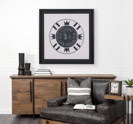 Casino 1 Dollar Vegas Poker Chip By Zap Studio Framed Art Photograph Print under Glass by Mercana at Eve Furniture