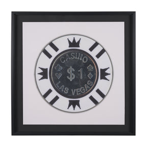 Casino 1 Dollar Vegas Poker Chip By Zap Studio Framed Art Photograph Print under Glass by Mercana at Eve Furniture