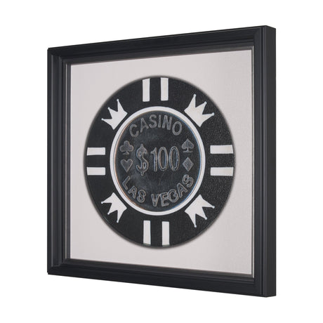 Casino 100 Dollar Vegas Poker Chip By Zap Studio Framed Art Photograph Print under Glass by Mercana at Eve Furniture