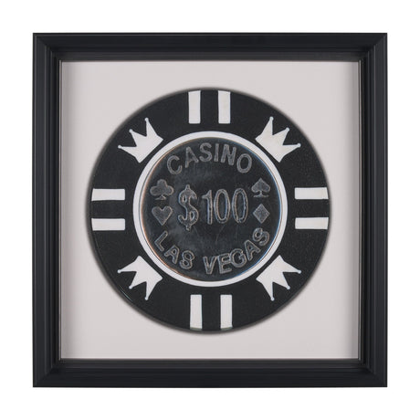 Casino 100 Dollar Vegas Poker Chip By Zap Studio Framed Art Photograph Print under Glass by Mercana at Eve Furniture
