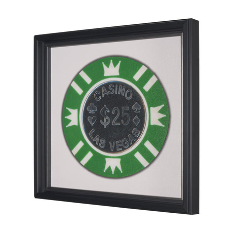Casino 25 Dollar Vegas Poker Chip By Zap Studio Framed Art Photograph Print under Glass by Mercana at Eve Furniture