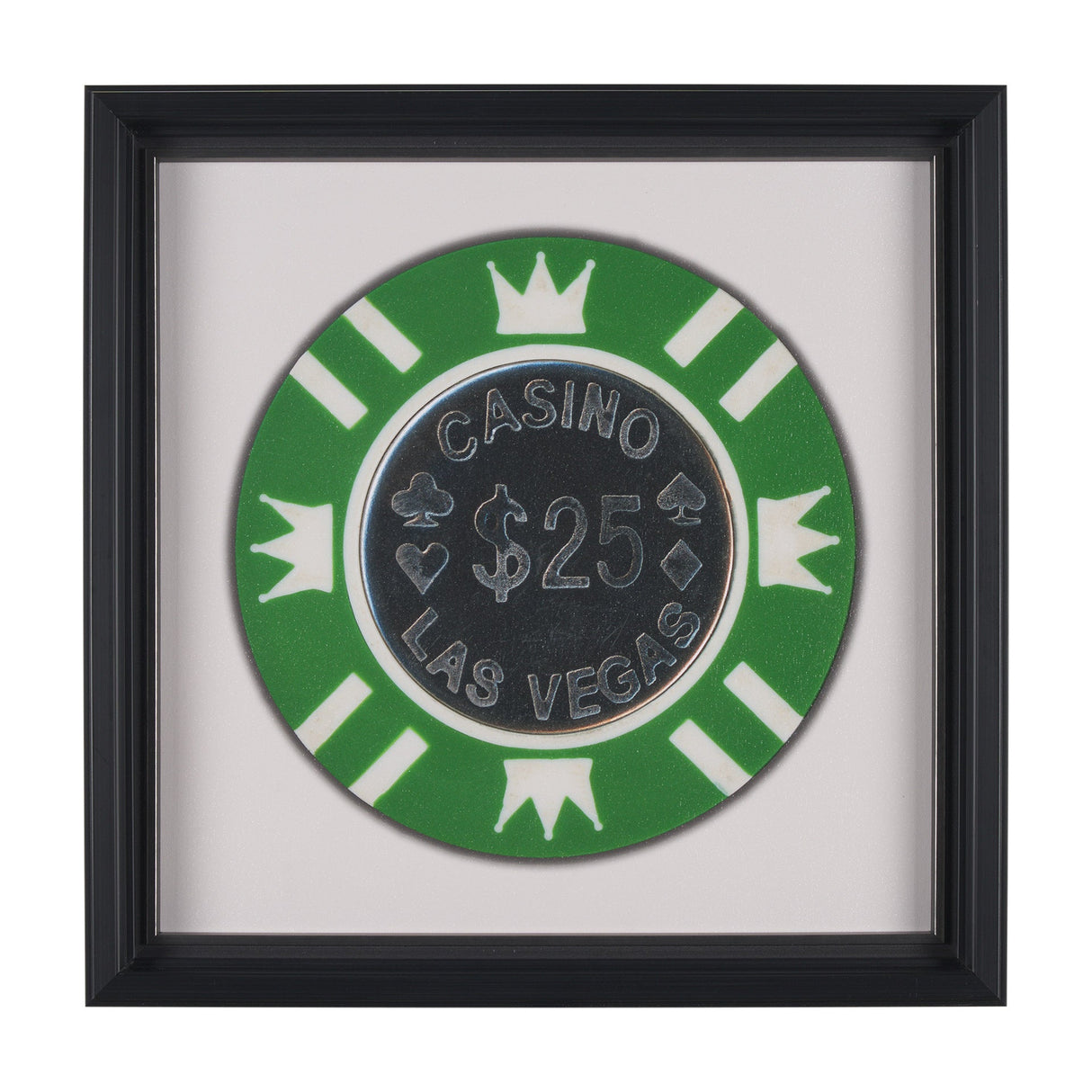 Casino 25 Dollar Vegas Poker Chip By Zap Studio Framed Art Photograph Print under Glass by Mercana at Eve Furniture