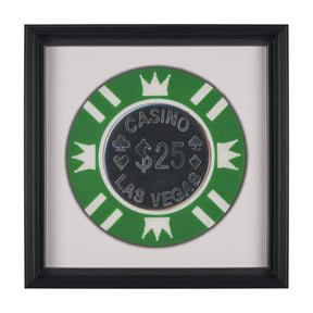 Casino 25 Dollar Vegas Poker Chip By Zap Studio Framed Art Photograph Print under Glass by Mercana at Eve Furniture
