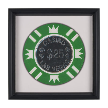 Casino 25 Dollar Vegas Poker Chip By Zap Studio Framed Art Photograph Print under Glass by Mercana at Eve Furniture