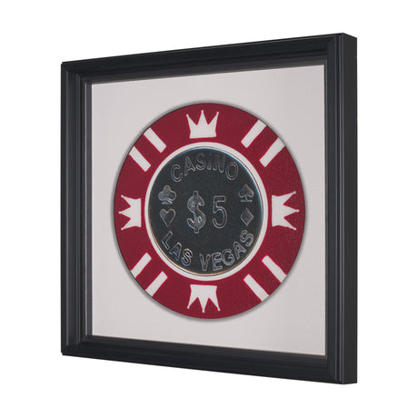Casino 5 Dollar Vegas Poker Chip By Zap Studio Framed Art Photograph Print under Glass by Mercana at Eve Furniture