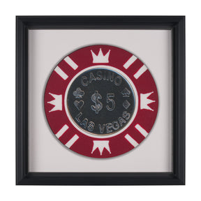 Casino 5 Dollar Vegas Poker Chip By Zap Studio Framed Art Photograph Print under Glass by Mercana at Eve Furniture