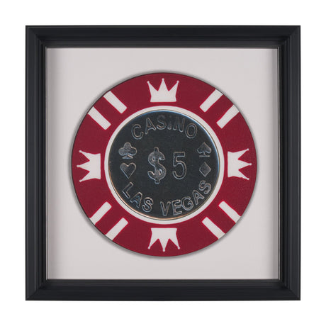 Casino 5 Dollar Vegas Poker Chip By Zap Studio Framed Art Photograph Print under Glass by Mercana at Eve Furniture