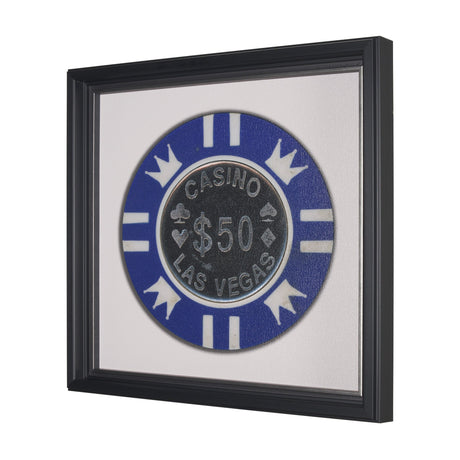 Casino 50 Dollar Vegas Poker Chip By Zap Studio Framed Art Photograph Print under Glass by Mercana at Eve Furniture