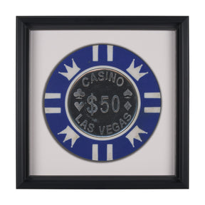 Casino 50 Dollar Vegas Poker Chip By Zap Studio Framed Art Photograph Print under Glass by Mercana at Eve Furniture