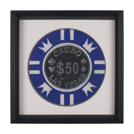Casino 50 Dollar Vegas Poker Chip By Zap Studio Framed Art Photograph Print under Glass by Mercana at Eve Furniture