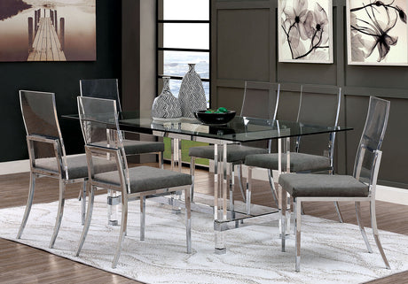 Casper Chrome Dining Table Only by Furniture of America at Eve Furniture