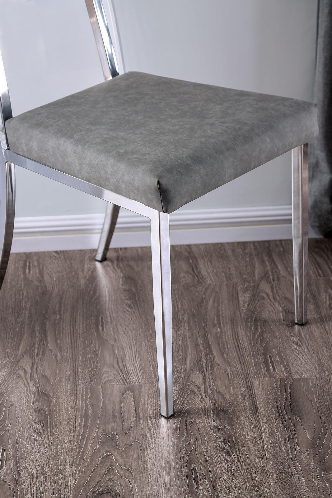 Casper Chrome Side Chair (2/Ctn) by Furniture of America at Eve Furniture