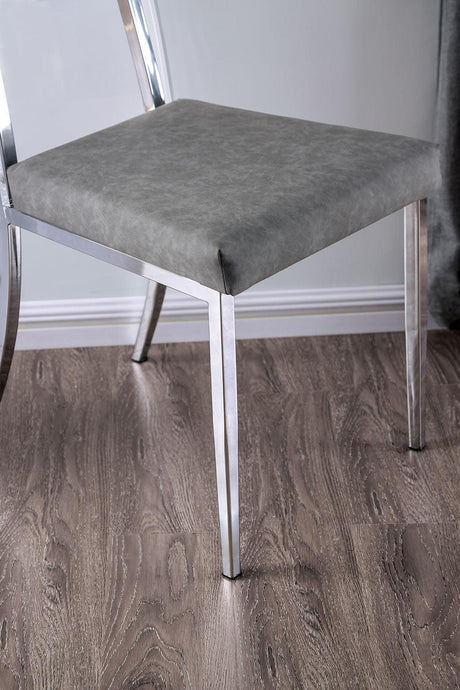 Casper Chrome Side Chair (2/Ctn) by Furniture of America at Eve Furniture