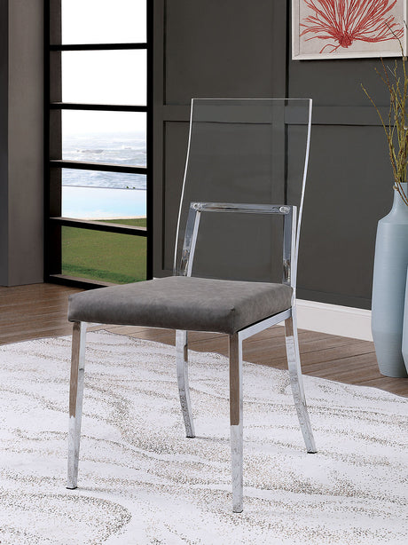 Casper Chrome Side Chair (2/Ctn) by Furniture of America at Eve Furniture
