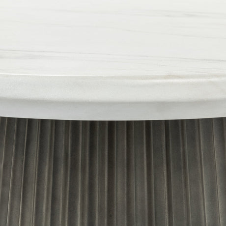 Caspia Snowdrift White/Black 47" Round Outdoor Dining Table by Classic Home at Eve Furniture