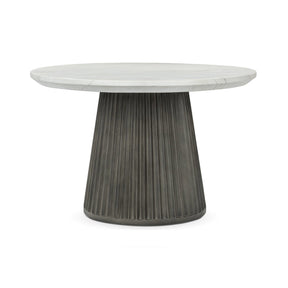 Caspia Snowdrift White/Black 47" Round Outdoor Dining Table by Classic Home at Eve Furniture