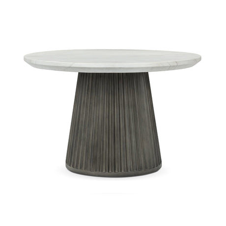 Caspia Snowdrift White/Black 47" Round Outdoor Dining Table by Classic Home at Eve Furniture