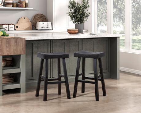 Caspian Black Pub Height Stool, Set of 2 by Homelegance at Eve Furniture